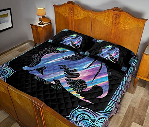 Custom Dragon Mandala Pattern Unique Gift Personalized Name For All Season Quilt Blanket & Pillowcases, Quilts Bedding Set & Pillow Cover, King Queen Double Twin Throw Full Size Bedspread Bed Sets #TOP2