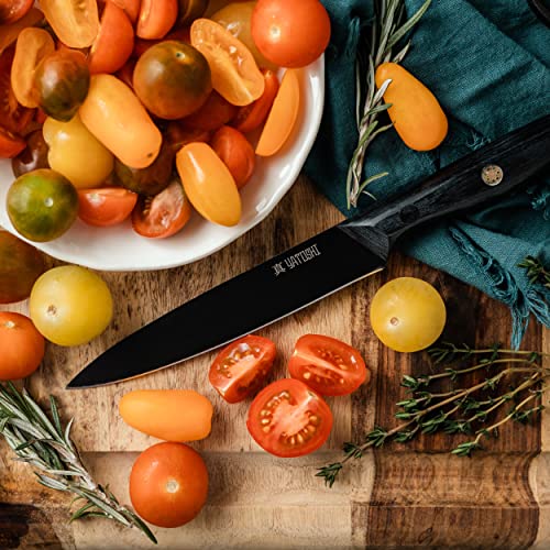 Yatoshi-7-Piece-Knife-Set-Onyx-Black-Titanium-Nitride-Coating-Ultra-Sharp-High-Carbon-Stainless-Steel-Black-Pakkawood-Ergonomic-Handle