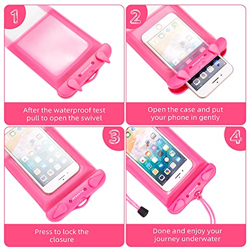 Dj.Kekao DJ-WX001 3 Pack Waterproof Float Phone Pouch With Neck Trap And Armband, Waterproof Phone Case, Dry Bag Outdoor Beach Bag For Iphone, Samsung Galaxy thumb #5
