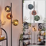  hofstein Lampadaire Koyoto de, en métal/verre noir/cuivre/bleu/vert, au design rétro/vintage avec abat-jour en verre (Ø 15 cm) et interrupteur à pied, hauteur 160 cm, E14, salon, chambre à coucher