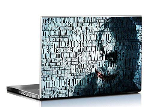 Image of Galaxsia Joker Typography Face Vinyl Laptop Skin /Sticker /Cover /Decal Compatible for Any Laptop (Hp /Dell /Sony /Acer /Lenovo /Asus etc..) Brand Models of Size17 to 17.3 Inches Laptop Or Notebook.
