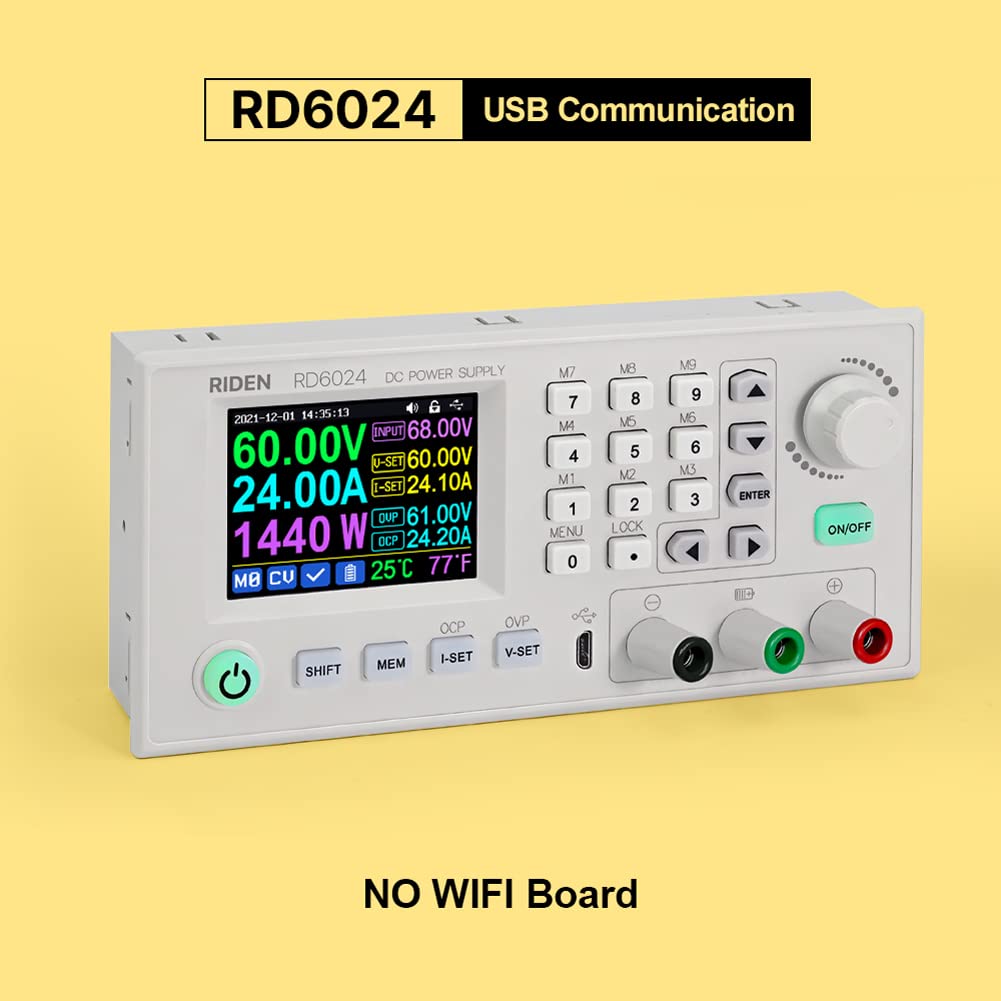 Einstellbare digitale Konstantspannungsstromversorgung 24A 12V 36V 48V 60V 2,4-Zoll-Farbdisplay PC-Softwaresteuerung Mobiltelefon-APP-Steuerung