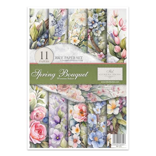 ITD Collection Papel de arroz, Spring Bouquet, 21 x 30 x 0,15 cm