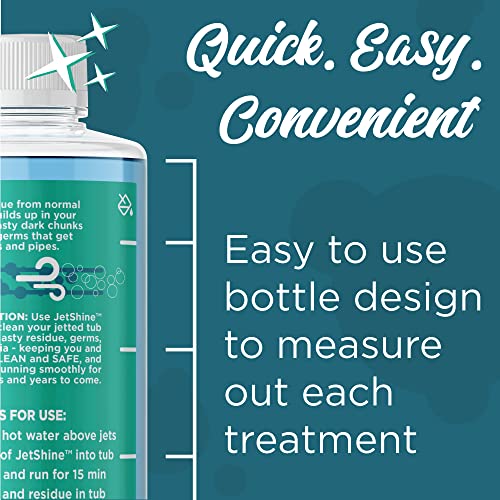 Zinnabee Jetted Tub Cleaner For Your Jetted Tub, Bathtub, Whirlpool Tub, And Jacuzzi Tub – Jetshine Sage Scent Formula - Septic Safe, 5 Cleanings Per Bottle #TOP4