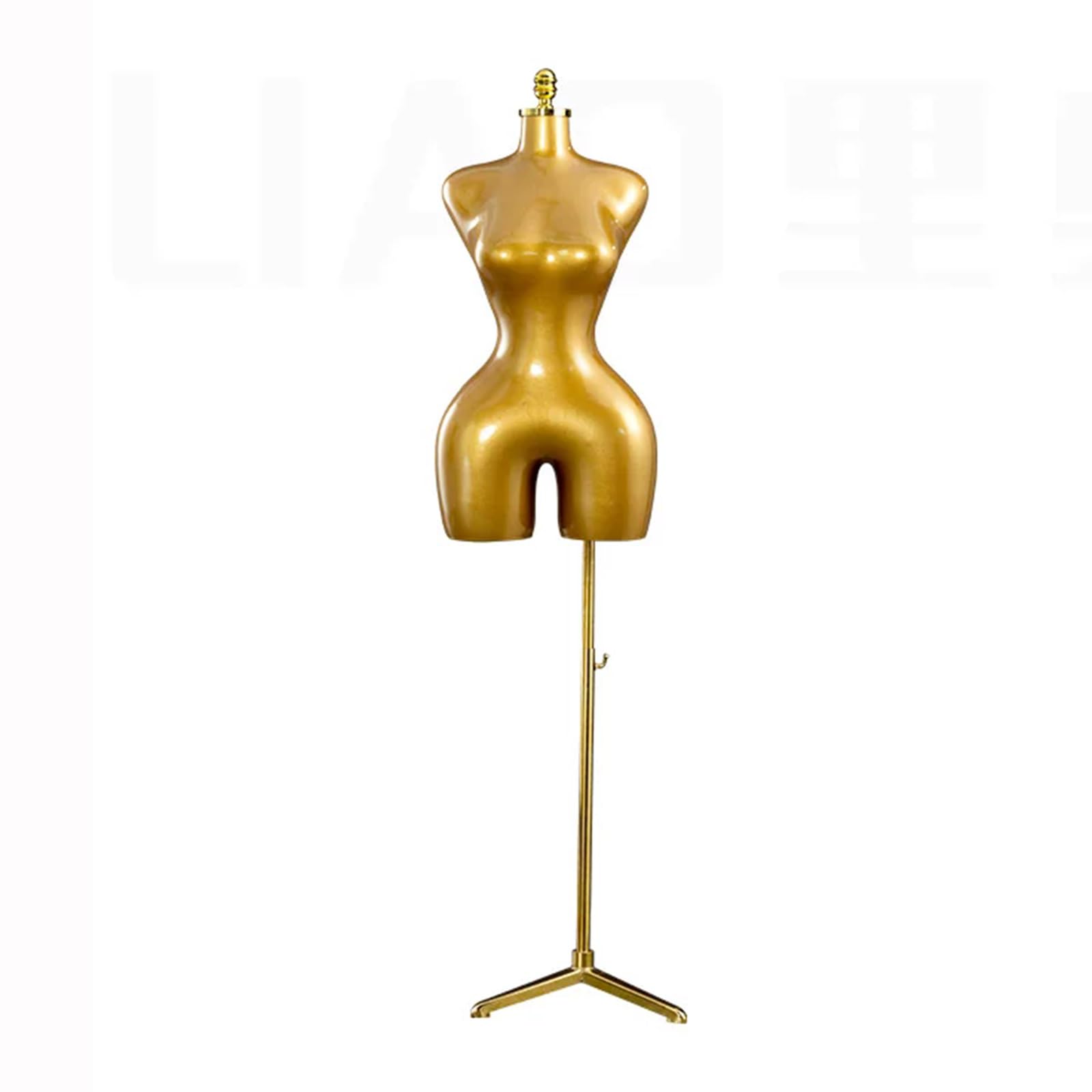 Maniquí Mujer Dorado Torso, con Base Metálica Ajustable, para Lencería, Trajes De Baño, Escaparates Boutique Y Fotografía(A)
