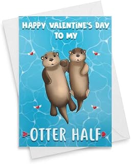 HAPPY VALENTINES DAT TO MY OTTER HALF Otter Half Card Birthday Him Anniversary Her Husband Valentine Cards Boyfriend Girlfriend To My Funny Significant Valentines Day Happy Pun Wife - [00177]