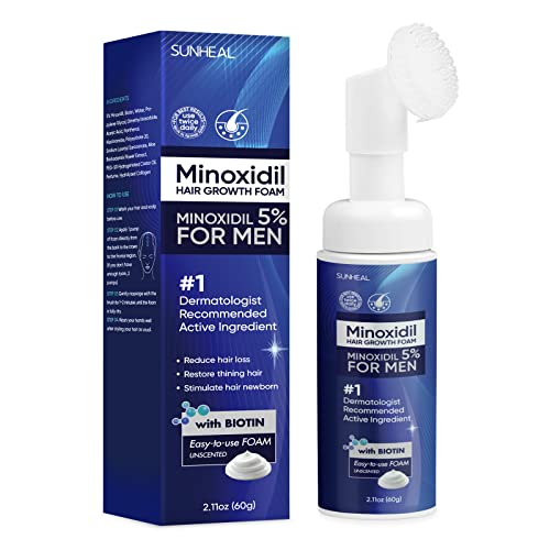 5% Minoxidil Foam for Men with Brush Minoxidil Hair Regrowth ...