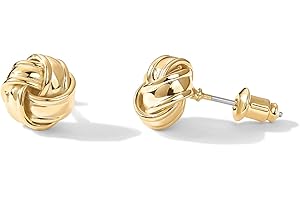 14K Gold Love Knot Stud Earrings for Women