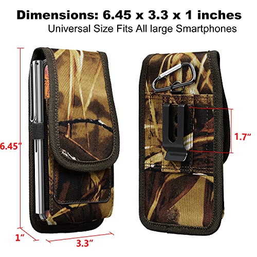 Takfox Phone Holster For Samsung Galaxy S23 Ultra S23 Plus S21 S20 J7 J3 Note 20 A03S A13 A04S A14 A23 G Power 2022 G Stylus G Pure Nylon Cell Phone Holster W Belt Loop Clip Carrying Pouch Holder,Camo #TOP2