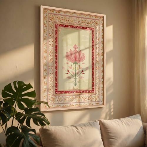 Image of kotart Madhubani Art Wall Painting Traditional Home Decoration With Frame For Living Room Bed Room Hotel Wall Decor Digital Reprint (19x25 inch)