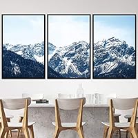 3 Piece Framed Canvas Wall Art Snow Mountain Canvas Prints Home Artwork Decoration for Living Room,Bedroom - 16