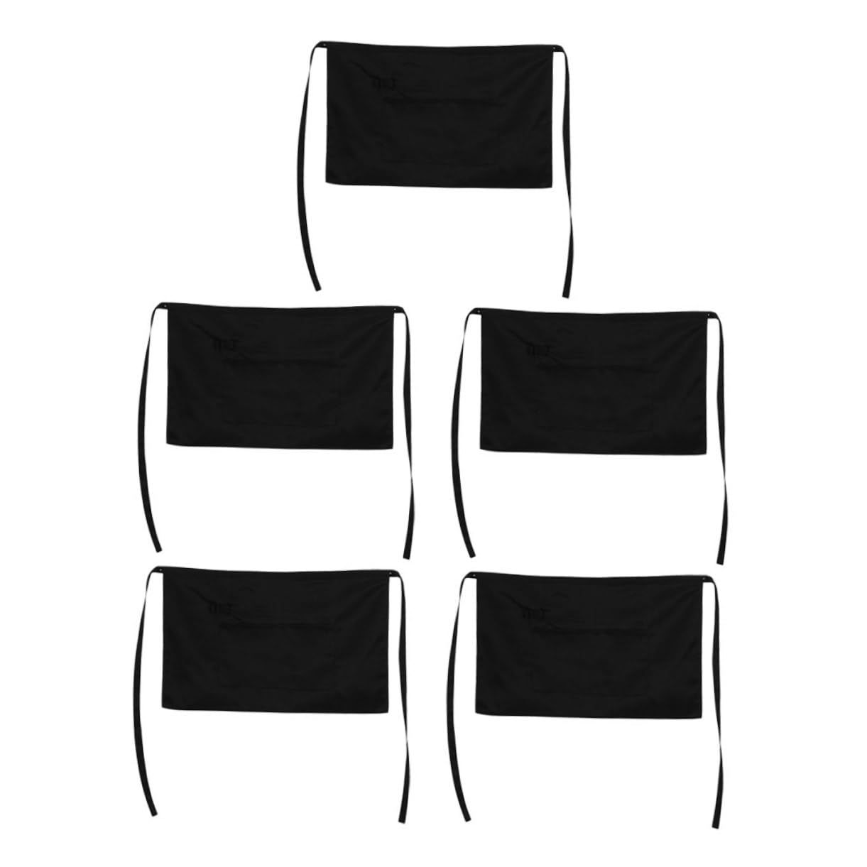 ULTECHNOVO 5pezzi Grembiule Corto da Cameriere con Tasche Multiple Stile Mezza Vita per Personale di Ristorante Facile da Pulire e Adatto Uomini e Donne