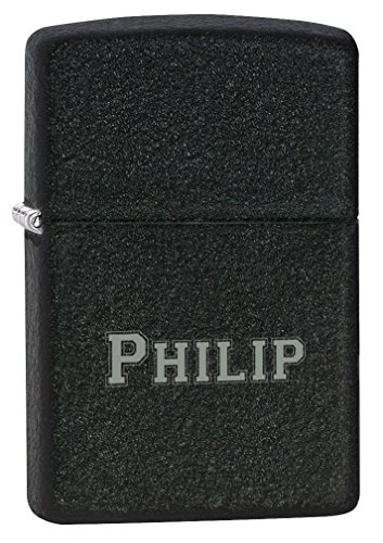 Personalized Zippo Black Crackle Lighter with Free Engraving