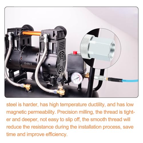 GASHER 2PCS Female Quick Connect Air Coupler, 3/8 Basic Flow Industrial Coupler，For Air Compressor