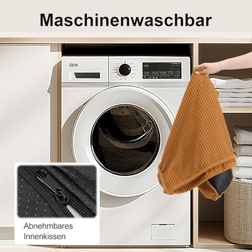 FUKUMARU Orthopädisches Hundebett - 91x64x14 cm, waschbares Hundekissen mit wasserdichter Gewebeschicht, kuschelige Hundematte, Hundematratze, Anti-Rutsch Hundecouch, grau.
