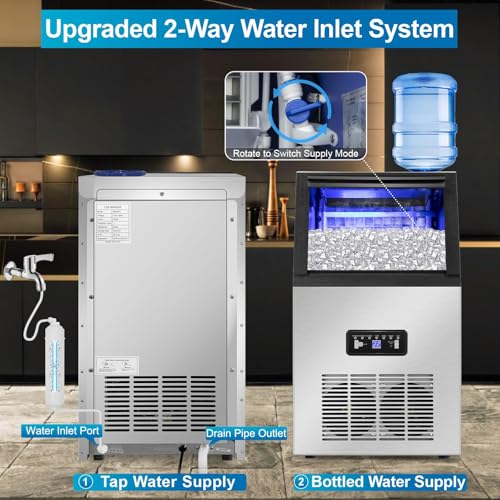 Fabricadora de Hielo Comercial 130 lbs/24h Acero Inoxidable miniatura 2