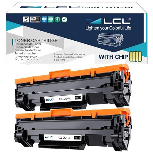 LCL Cartucho de tóner Compatible 44A 244A 248A CF244A (2Pack, Negro) Reemplazo para HP LaserJet Pro M15a M15w M16a M16w MFP M28a MFP M28w MFP M29a MFP M29w M17a M17w MFP M30a MFP M30w