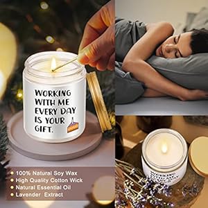 Coworker Gifts for Women Men,Gift for Coworkers,Office Funny Gifts for Coworkers,Working with Me Everyday is Your Gift-Lavender Scented Candle,Birthday Gifts,Leaving Gifts for Coworker Coworker Gifts for Women MenGift for CoworkersOffice Funny Gifts for CoworkersWorking with Me Everyday is Your Gift Lavender Scented CandleBirthday GiftsLeaving Gifts for Coworker