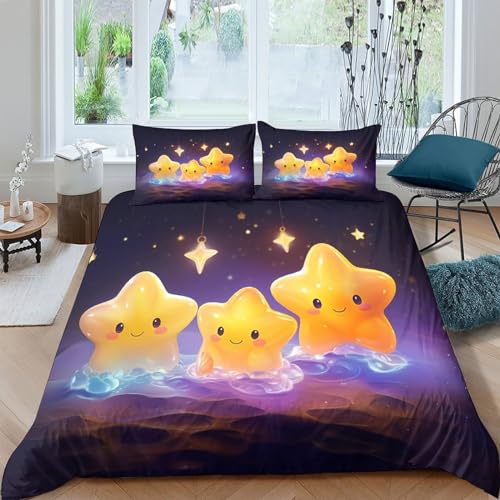Housse de couette hypoallergénique Pentagramme 3D avec zip lit double