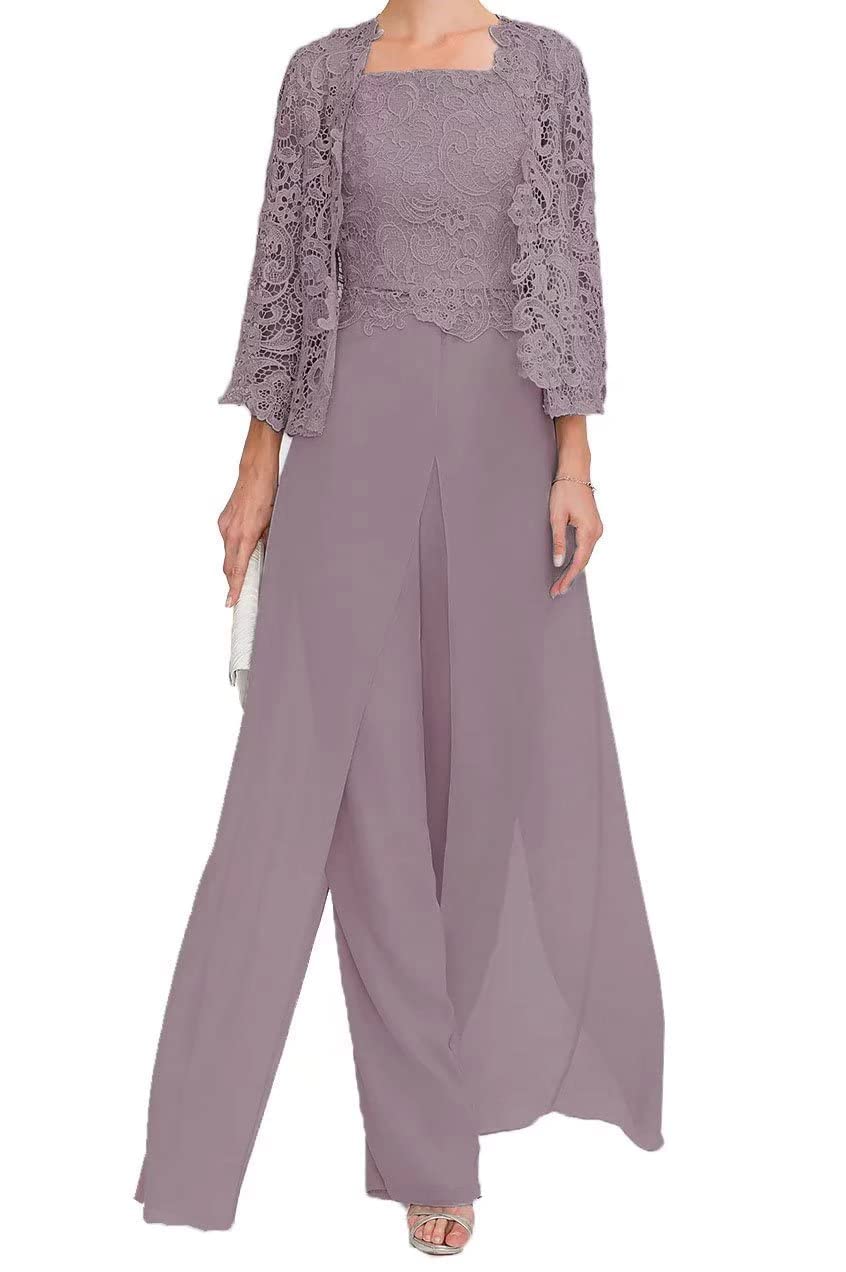 Hosenanzug Damen Festlich Hochzeit - Chiffon Abendanzug mit Jacke Festliche Hochzeitsgast Kleider mit Ärmel