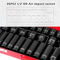DAYUAN 35tlg 1/2" Schlagschrauber Nuss Set Steckschlüsselsatz 8/10-32mm – Ansicht 4