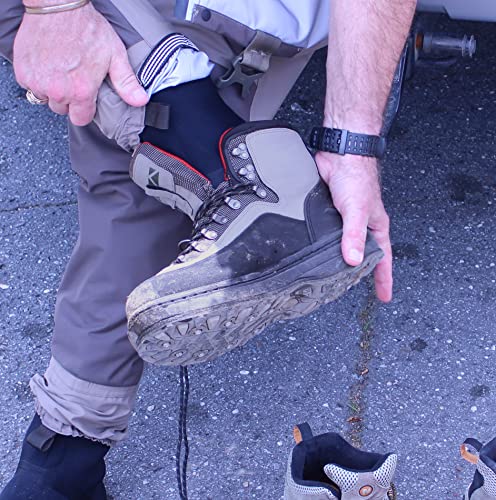 Image of Paramount Outdoors Slate Cleated Wading Boot Rubber Bottom Wading Shoe With Metal Wading Studs