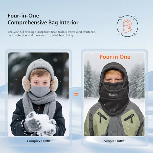 Winter Hat Balaclava Ski Mask Full Face Girls Boys Unisex Warm Comfort Soft Adjustable Snow Hat Cold Weather4