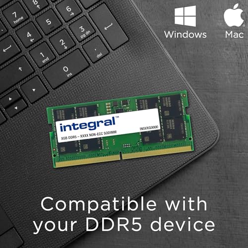 Integral 16GB DDR5 RAM 5600MHz SODIMM Module de mémoire pour ordinateur portable, notebook, MacBook
