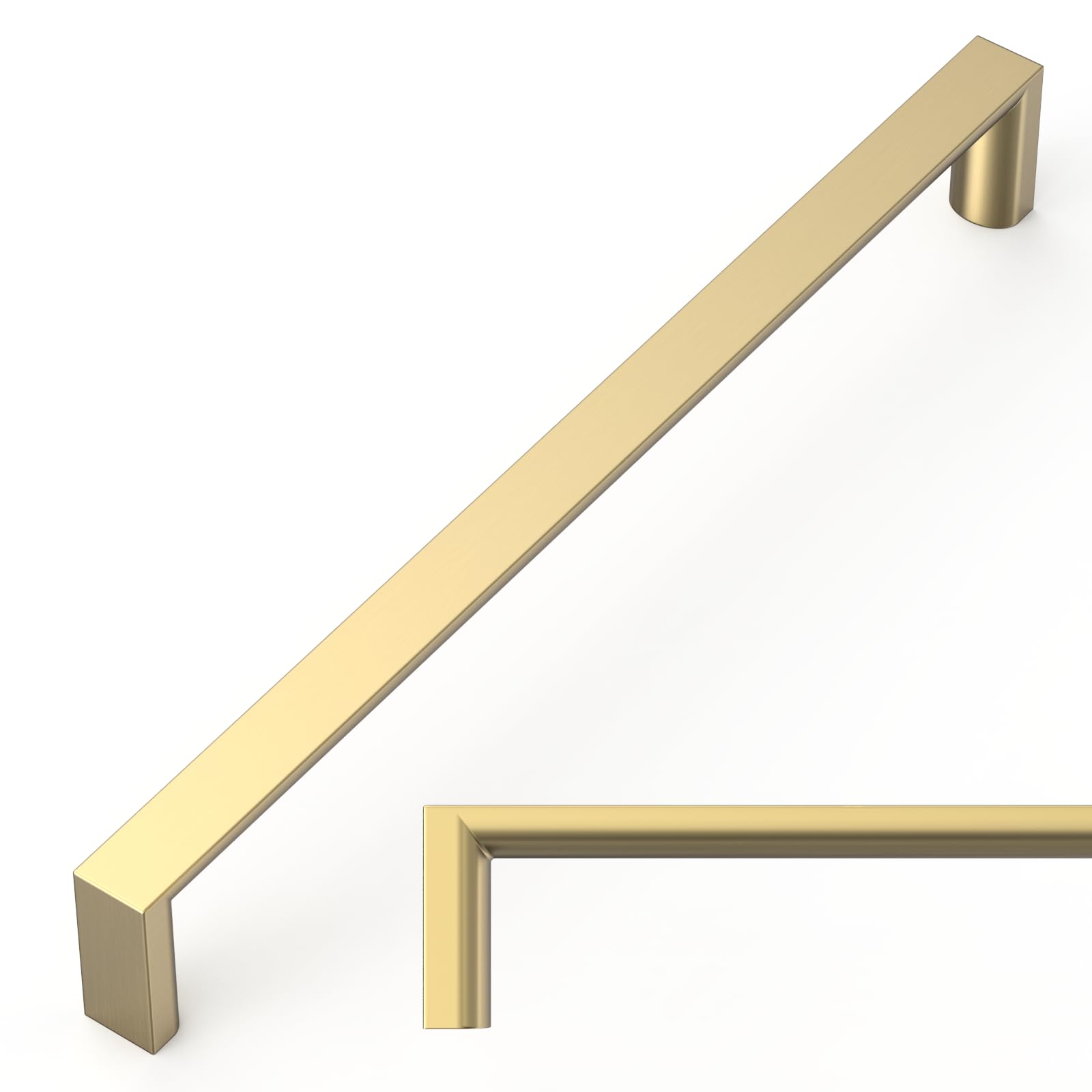 Amerdeco 10 Pack Champagne Bronze Cabinet Pulls, 7.5 Inch(192mm) Hole Center Kitchen Cupboard Handles, Solid Zinc Alloy - Cabinet Hardware Drawer Pulls for Cupboard Wardrobe, AM042