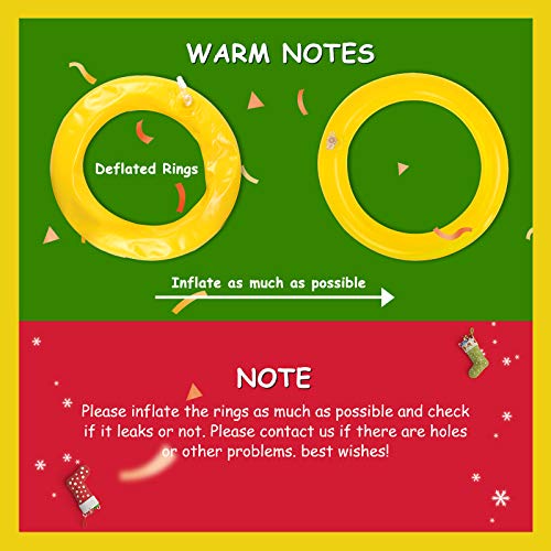 Balhvit 18Pcs Inflatable Reindeer Antler Ring Toss Game, Christmas Games for Kids Adults, Indoor Outdoor Xmas Party Games Holiday Favors Supplies for Families (2 Antlers &16 Rings & Hand-Held Pump)