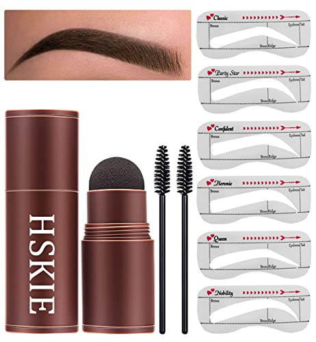 Eyebrow Stamp Stencil Kit Brow Stamp And Shaping Kit One Step Brow Stamp Kit Waterproof Eyebrow Stamp On Eyebrows Hairline Brow Stamp (Dark Brown)