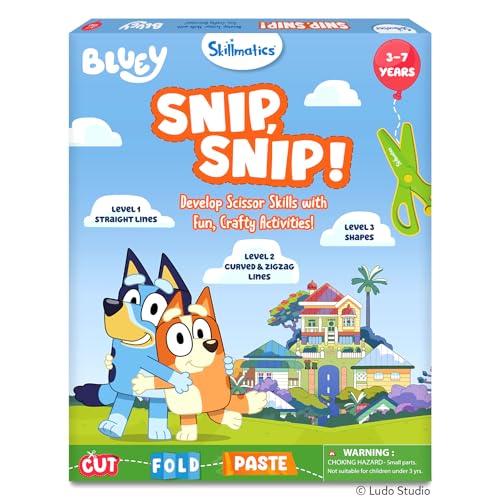 Image of Skillmatics Snip Snip Bluey, Scissor Skills Toy, Felt Craft, Gift for Kids
