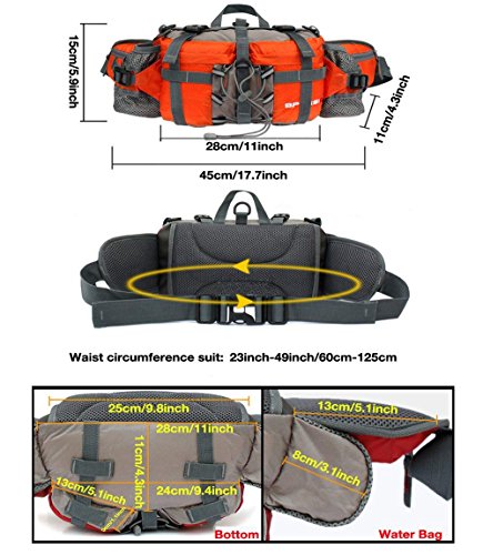 Brinny Tactical Bum Bag Waist Bag Military Belt Bag with 2 Bottle Holders for Outdoor Sports Trekking Hiking Running Cycling Hiking Camping Climbing Hunting Ski Fishing - Image 5