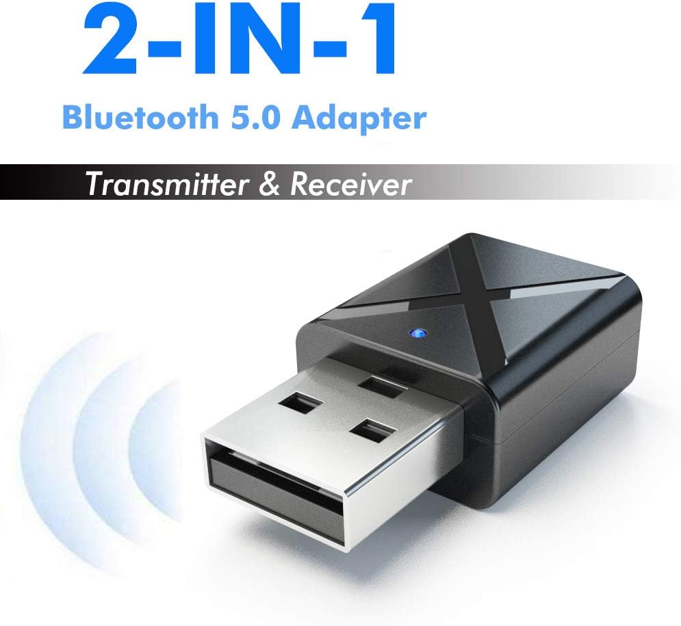 DYTesa Bluetooth Transmitter Receiver,2 in 1 Bluetooth 5.0 Transmitter Receiver 3.5mm Wireless Stereo Audio Adapter