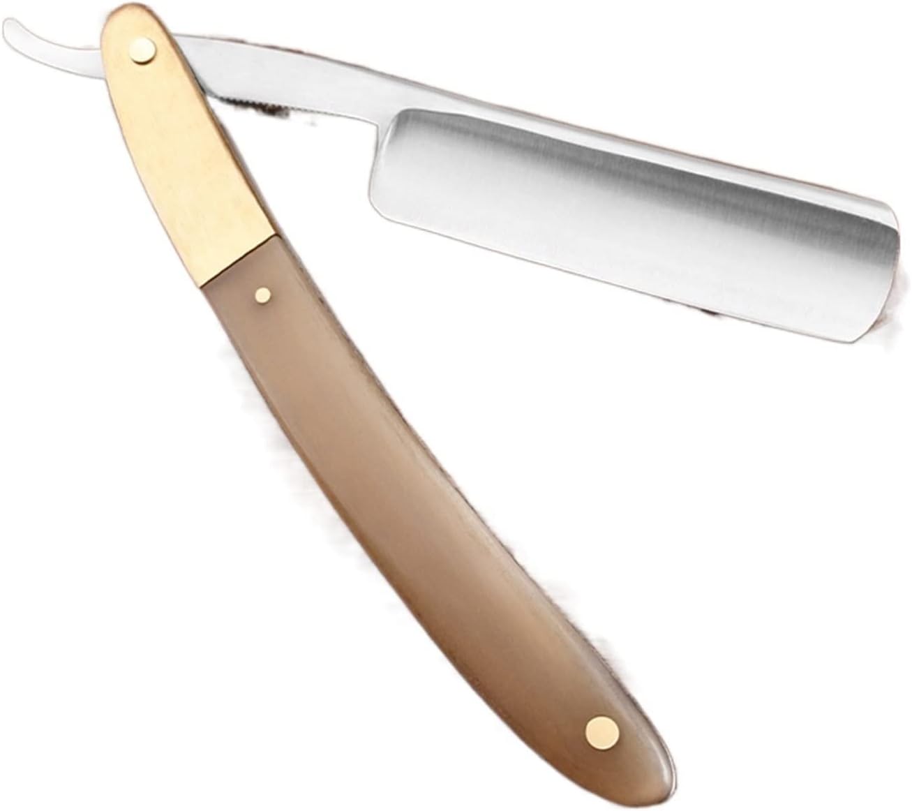 WANAM Straight Razors for Men Razor Straight Edge Stainless Steel Sharp Barber Razor Folding Razor Natural Sandalwood Handle Horn Handle