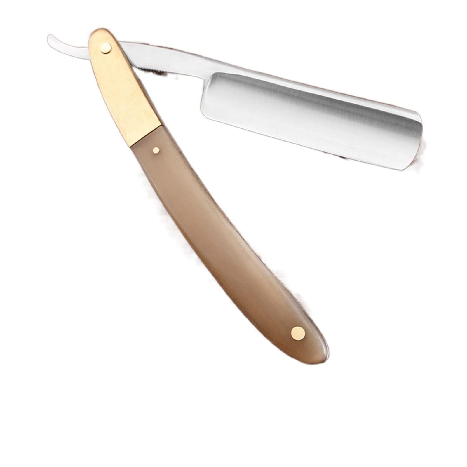 WANAM Straight Razors for Men Razor Straight Edge Stainless Steel Sharp Barber Razor Folding Razor Natural Sandalwood Handle Horn Handle