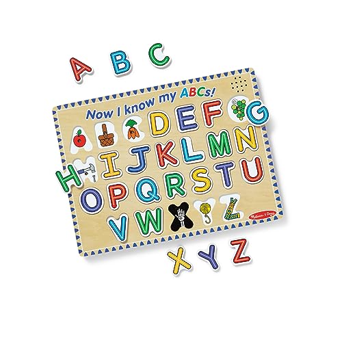 Image of Melissa & Doug Wooden Alphabet Sound Puzzle - Wooden Puzzle with Sound Effects (26 pcs) - FSC Certified (Pack of 12)