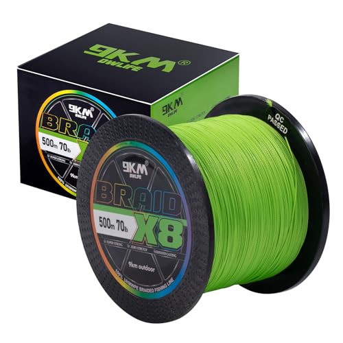 Image of 9KM DWLIFE Braided Fishing Line 8LB-120LB Dyneema Fishing Line, Zero Stretch & Anti-Bite Coating for Freshwater /Saltwater Fishing 4 /8 Strands