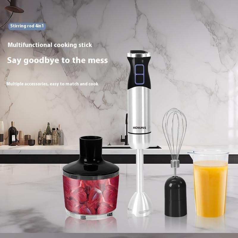 Hand Blender Multi-function Handheld Electric Blender with Chopper, Whisk, and Beaker