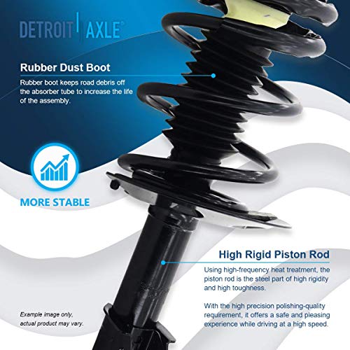 Image of Detroit Axle - 12pc Front End Suspension Kit for Chevy Impala Monte Carlo Buick Allure Century LaCrosse Regal, Lower Control Arms w /Ball Joint Struts Sway Bars Tie Rods Boots Replacement