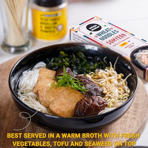 Image of Urban Platter Somyeon Wheat Noodles, 250g (Thin Korean Noodle | Light & Delicate Texture | Perfect for Cold Noodles & Light Sauces)