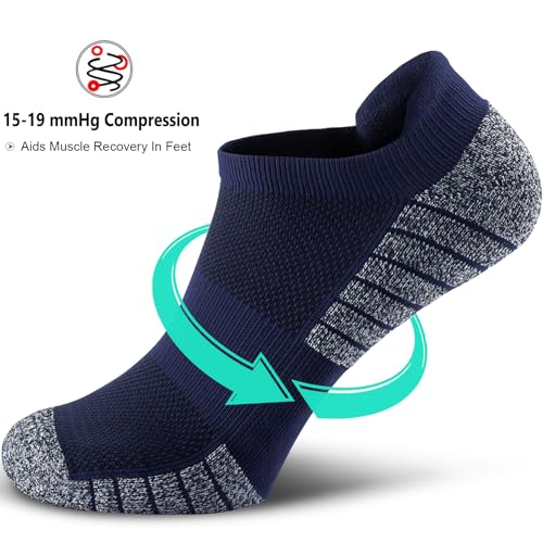 Image of No Show Sports Compression Socks for Men and Women Circulation 4 /8 Pack