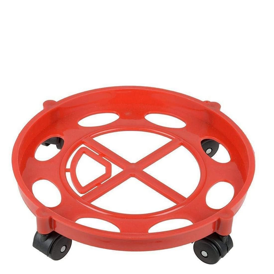 Strong Plastic LPG Cylinder Trolley with Rotating Wheels | Heavy Duty Round Cylinder Stand for Kitchen Use | Anti-Slip Base, Smooth Rolling Wheels, Durable Gas Cylinder Moving Trolley-image-10