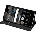 Produktbild PhoneNatic Kunst-Lederhülle für Huawei P8 Book-Case schwarz Tasche P8 Hülle + 2 Schutzfolien