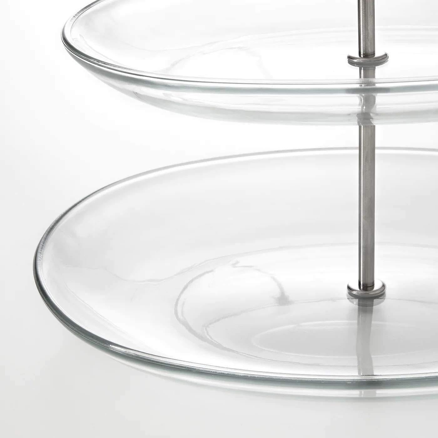 Kvittera Présentoir à 3 étages Verre transparent/acier inoxydable