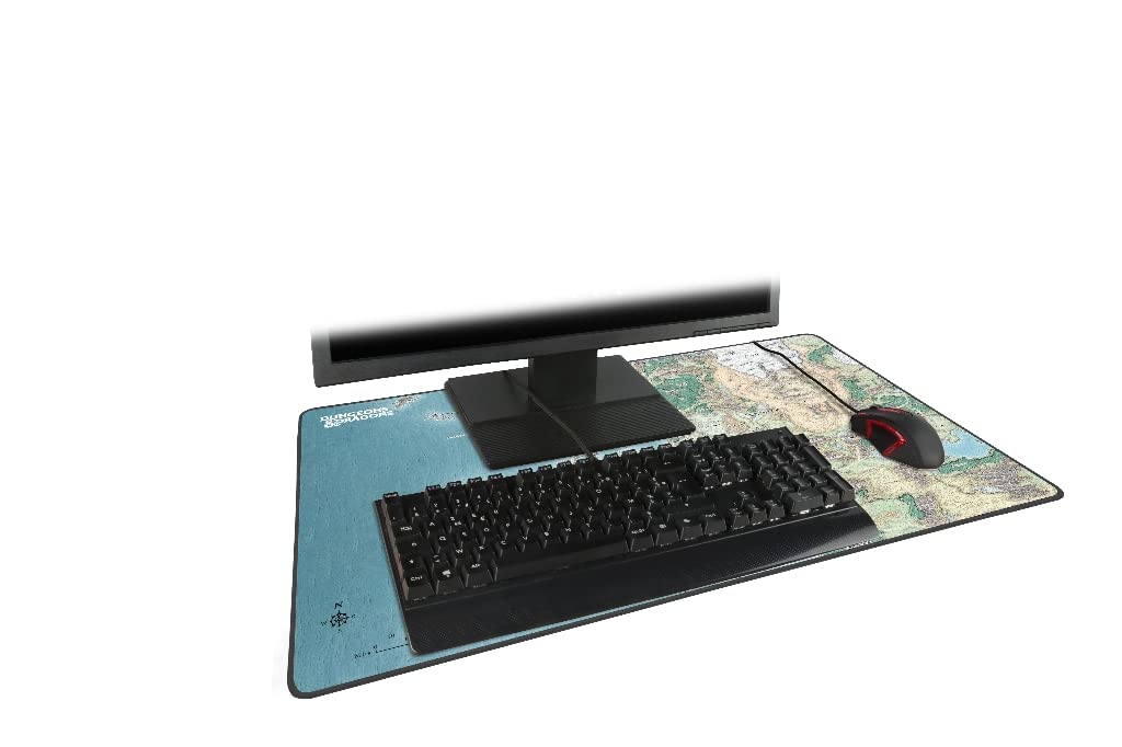 Konix Dungeons & Dragons Tappetino per mouse gaming XXL 80 x 46 cm - Base antiscivolo - Design Mappa di Faerûn