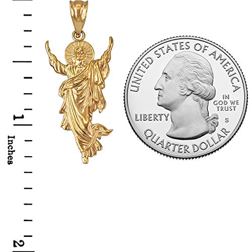 LA BLINGZ 10K Yellow Gold Resurrection of Jesus Christ Pendant Necklace (Pendant (no chain))2