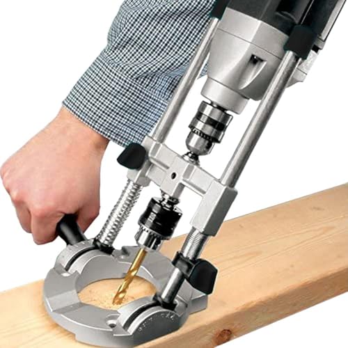 Support de perceuse portable avec mandrin, réglable à 45, 60, 75, 90°, facile à transporter et haute efficacité, guide de perçage multi-angles, convient pour le...