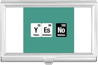 Yes No Chemical Element Science Business Card Holder Case Pocket Box Wallet