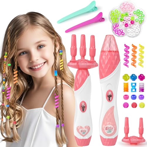 Automatic Hair Braiding Machine – DIY Hair Salon Toys for Girls with Braider, Beads, Wig & Accessories - Kids Hair Styling Tool Toy Set, Christmas Birthday Toys Gifts for Girls Age 5 6 7 8-12